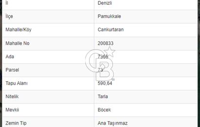 Denizli Cankurtaran Mah. 13446 m2 Satılık Tarla