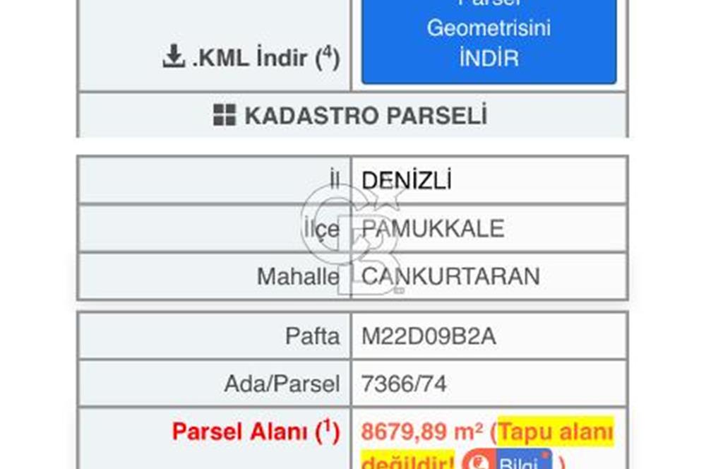 Denizli Cankurtaran Mah. 13446 m2 Satılık Tarla