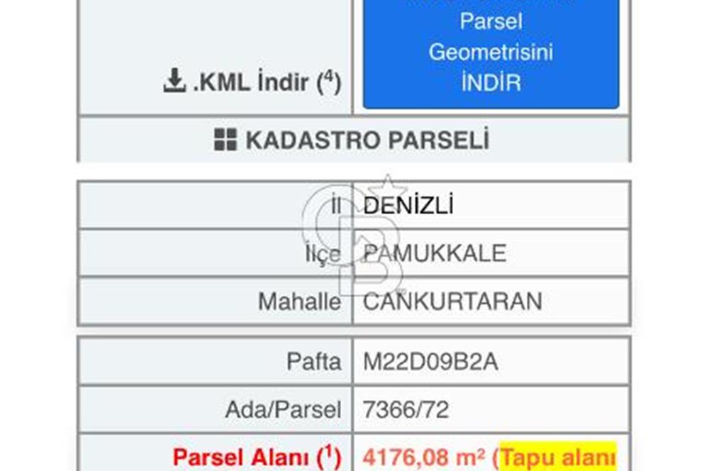 Denizli Cankurtaran Mah. 13446 m2 Satılık Tarla