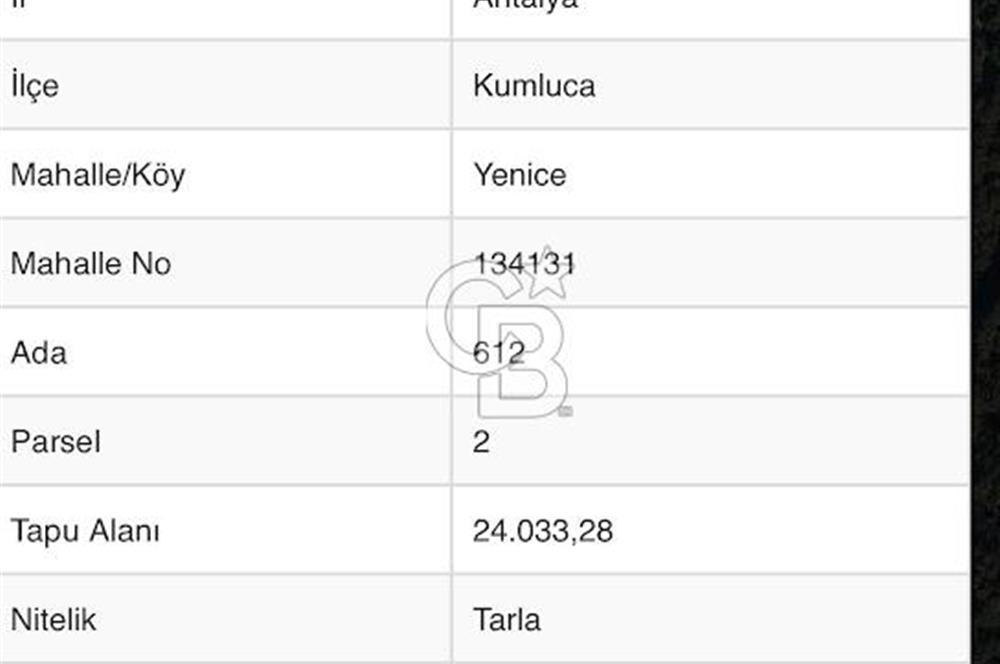 ANTALYA KUMLUCA KARAÖZ KOYU LİKYA YOLUNDA SATILIK 3300M2 ARSA