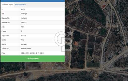 Muğla Yerkesik 2695 m2 Resmi Villa İmarlı Arsalar