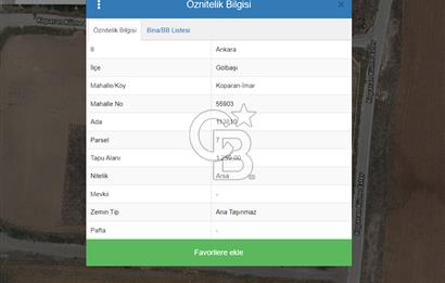 GÖLBAŞI KOPARAN'DA KÖŞE VİLLA İMARLI SATILIK ARSA