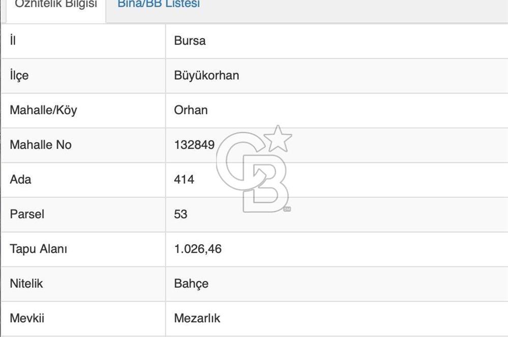 CB ADDRESS’ten BURSA BÜYÜKORHAN ORHAN MAHALLESİNDE SATILIK BAHÇE