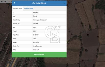 BALIKESİR GÖKÇEYAZI KÖSEAĞLAR MH. 2.470 m2 SATILIK TARLA