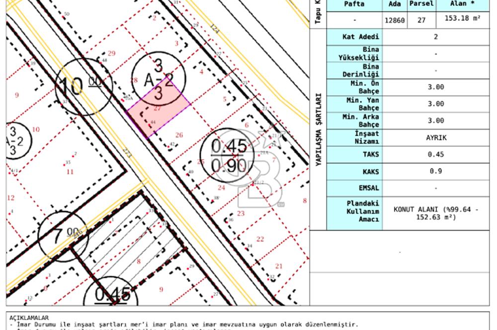 BALIKESİR ALTIEYLÜL GAZİOSMANPAŞA MAH. 326,58 m² SATILIK ARSA