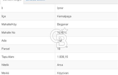 Kemalpaşa Beşpınar Köyü 1836 m2 İmarlı Satılık  Arsa