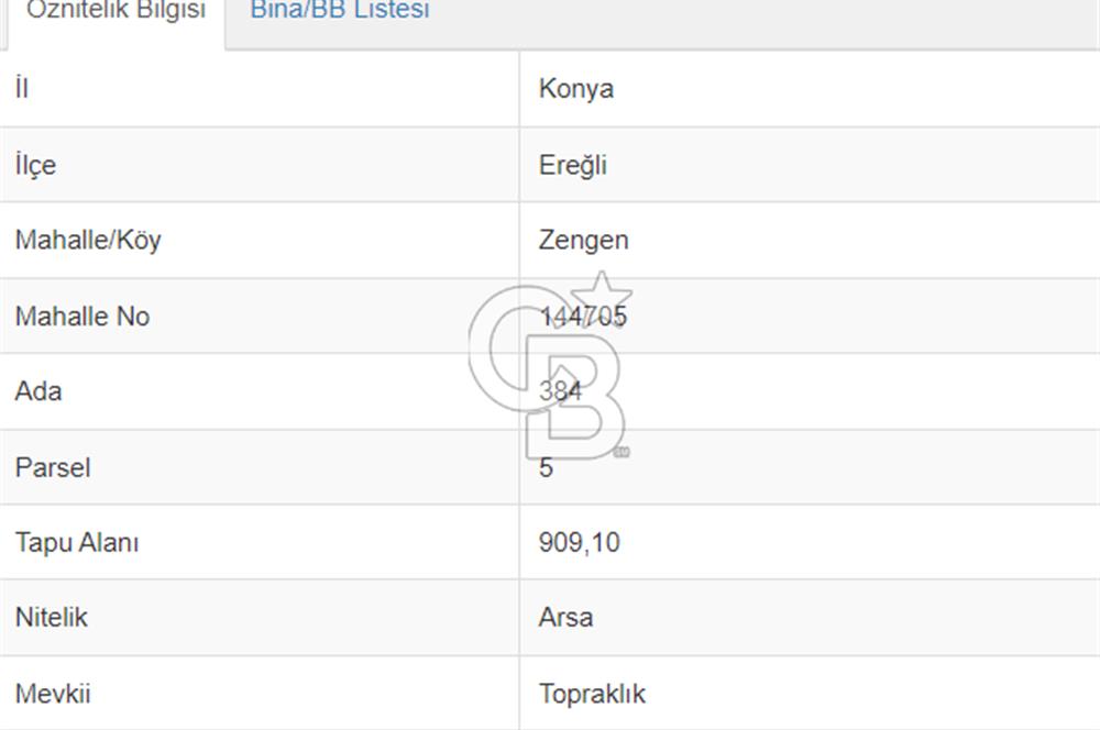 KONYA EREĞLİ ZENGEN TOPRAKLIK'TA SATILIK ARSA 