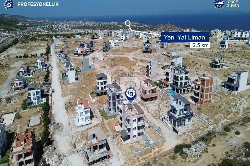 İzmir Karaburun Mordoğan Kamukent'te Eşsiz Manzaralı 4+1 Villa