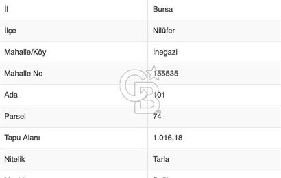 BURSA NİLÜFER İNEGAZİ de KÖY İÇİNDE SATILIK ARAZİ