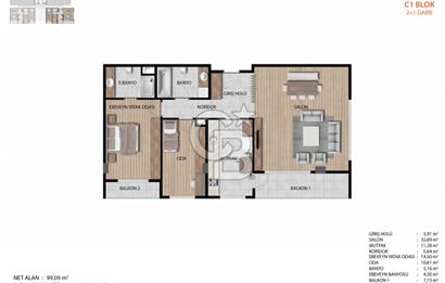 AYAZMA EMLAK KONUTLARI 2+1 SATILIK DAİRE