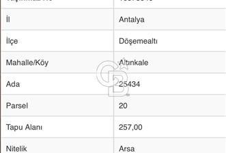 ANTALYA DÖŞEMEALTI ALTINKALE YATIRIMLIK FIRSAT