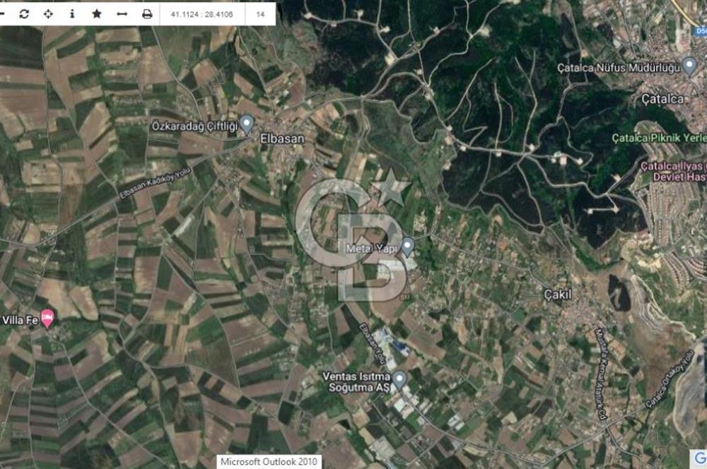 ÇATALCA ELBASAN DA 30 DÖNÜM YOL CEPHE YATIRIMLIK ARSA