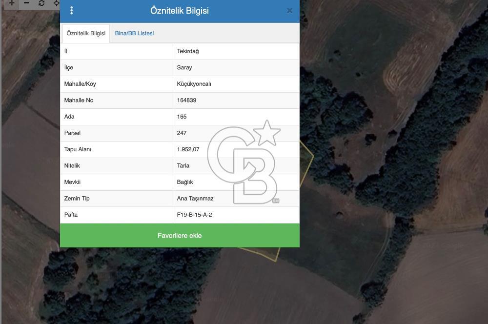 TEKİRDAĞ SARAY'DA TEK TAPU YATIRIMLIK TARLA