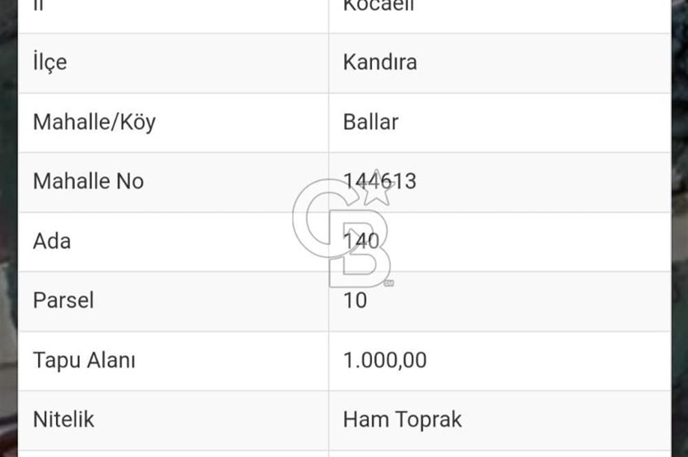 Kandıra ballar'da Asfalt yola cephe %40 imarlı satılık arsa