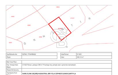 GEYİKLİ BOZCAADA YOLUNDA 400M² İMARLI ARSA