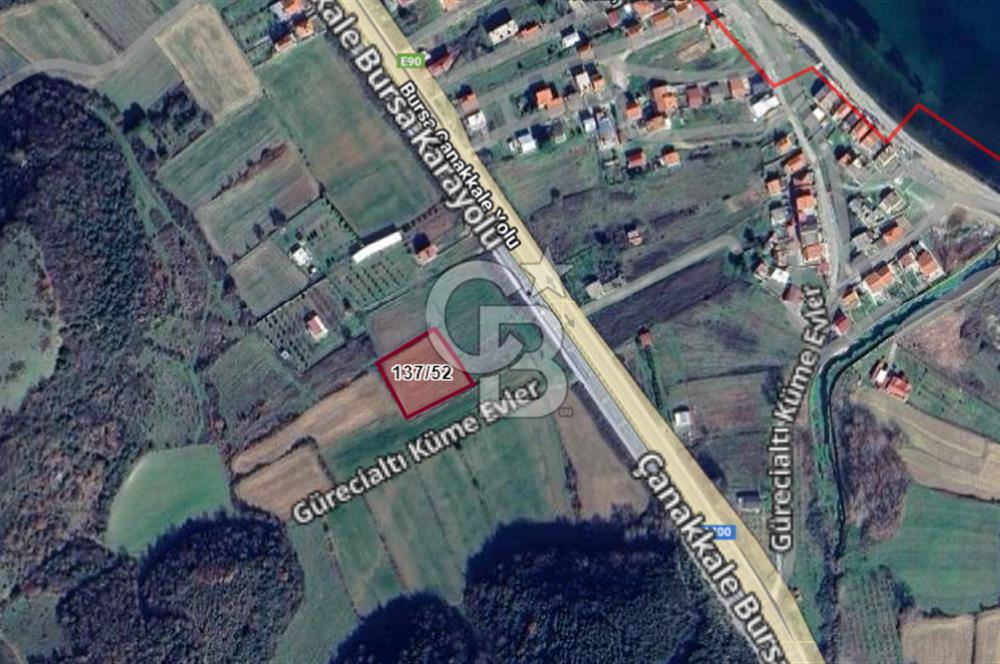 FIRSAT LAPSEKİ GÜRECİALTINDA BURSA YOLUNA 50M DENİZE 300M ARAZİ