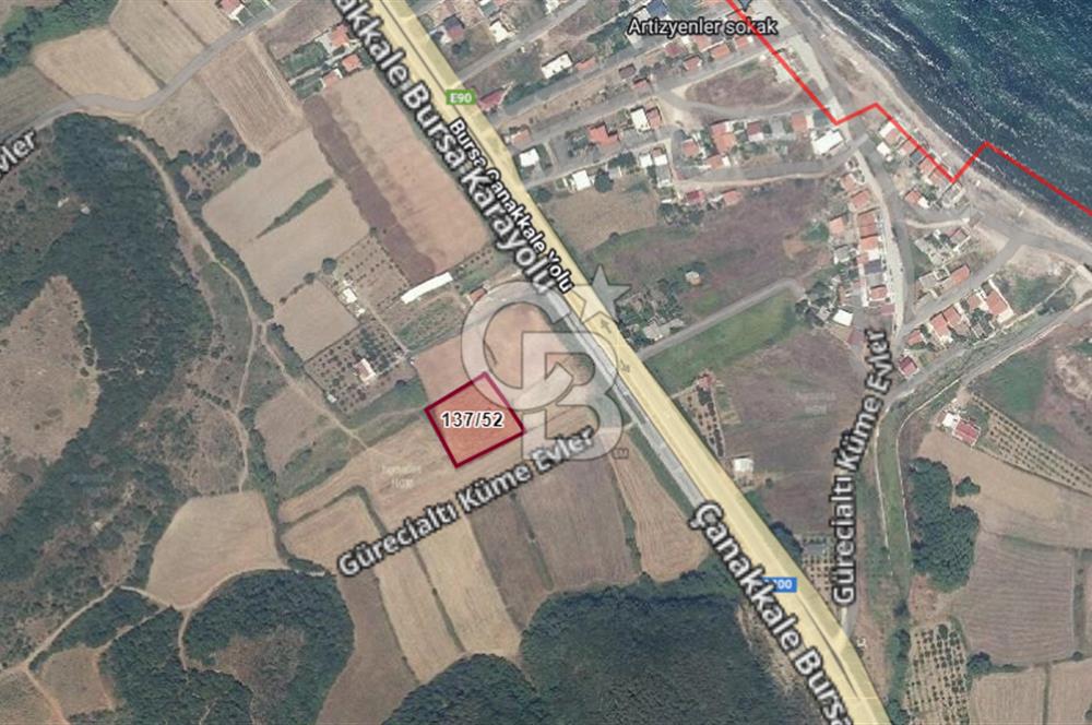 FIRSAT LAPSEKİ GÜRECİALTINDA BURSA YOLUNA 50M DENİZE 300M ARAZİ