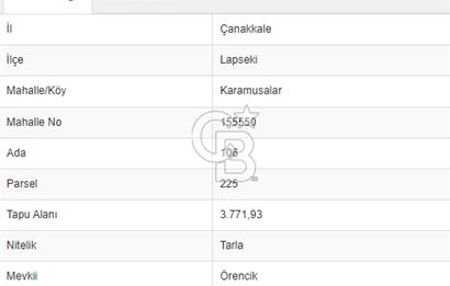 LAPSEKİ KARAMUSALARDA UYGUN TARLA