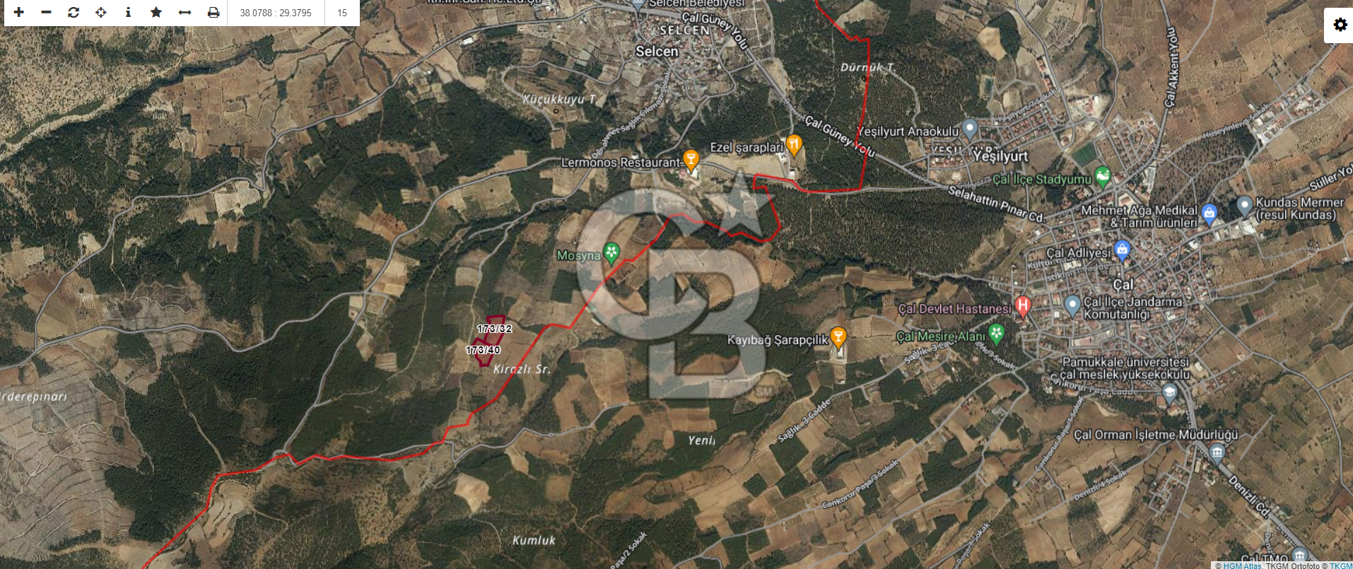 Denizli Çal Selcen' de Yatırım İçin uygun 13550 M² Satılık Arazi