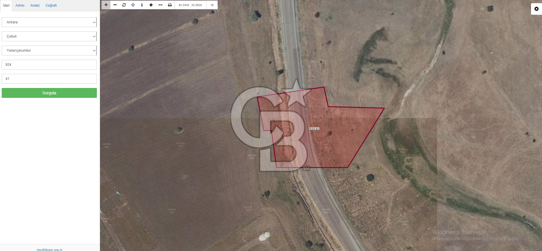 ANKARA ÇUBUK YUKARIÇAVUNDUR MAH.SATILIK 4.258,70 M2 TARLA