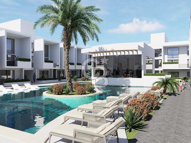 KKTC İskele Long Beach'te Merit Royal Garden'a 750 Metre Site İçerisinde Satılık 1+0 Lüks Daireler