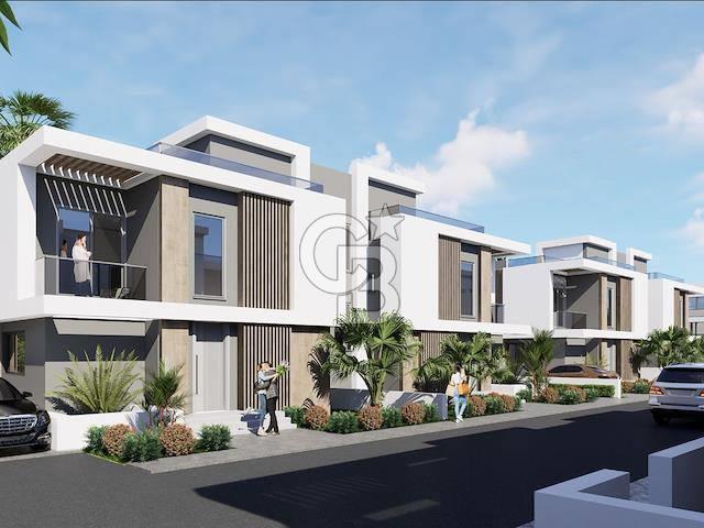 KKTC İskele Long Beach'te Merit Royal Garden'a 750 Metre Site İçerisinde Satılık 3+1 Lüks Özel Havuzlu İkiz Villalar