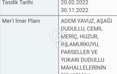 AŞAĞI DUDULLU HUZUR MAHALLESİNDE SİNPAŞ A KOMŞU SATILIK BİNA