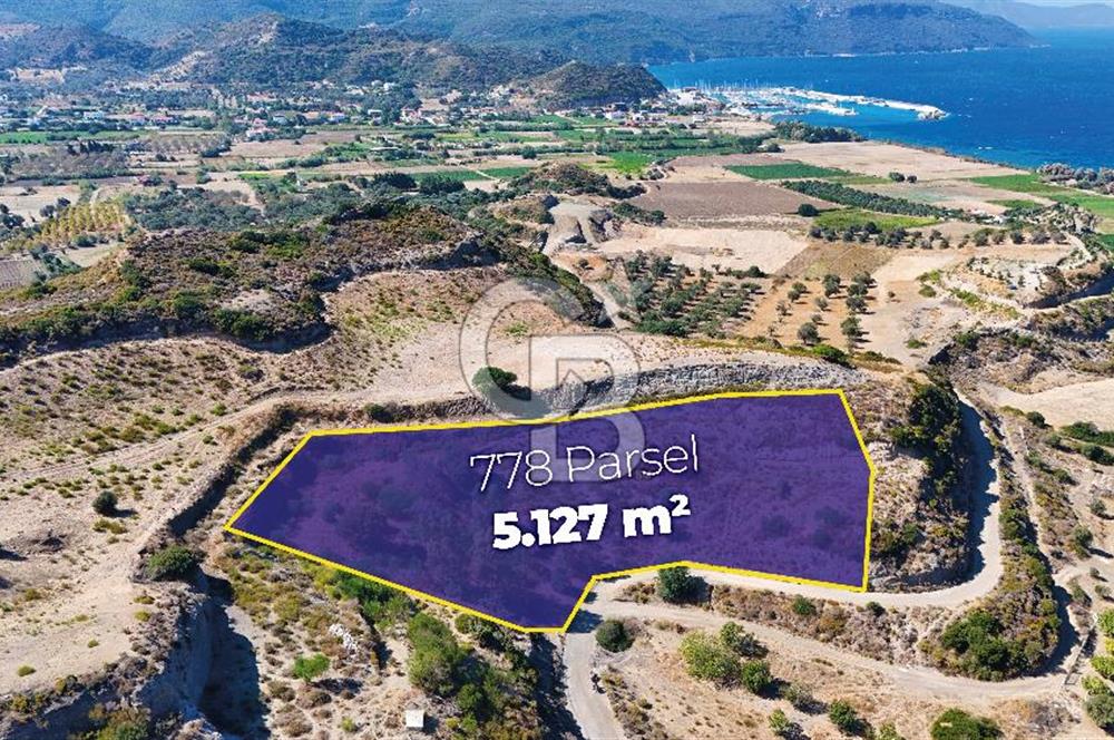 Datça, Karaköy'de Full Deniz Manzaralı Yolu Olan 5.127 m2 Tarla...