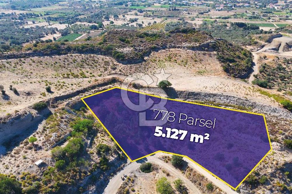 Datça, Karaköy'de Full Deniz Manzaralı Yolu Olan 5.127 m2 Tarla...