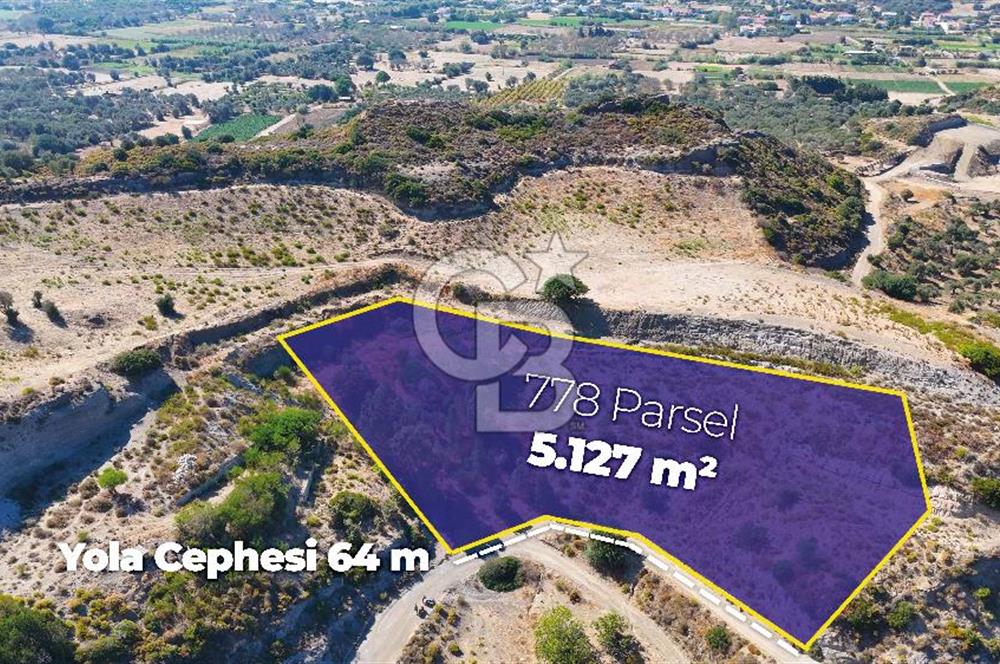 Datça, Karaköy'de Full Deniz Manzaralı Yolu Olan 5.127 m2 Tarla...