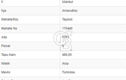 ARNAVUTKÖY TAŞOLUK MAHALLESİNDE 488 M2 SATILIK ARSA