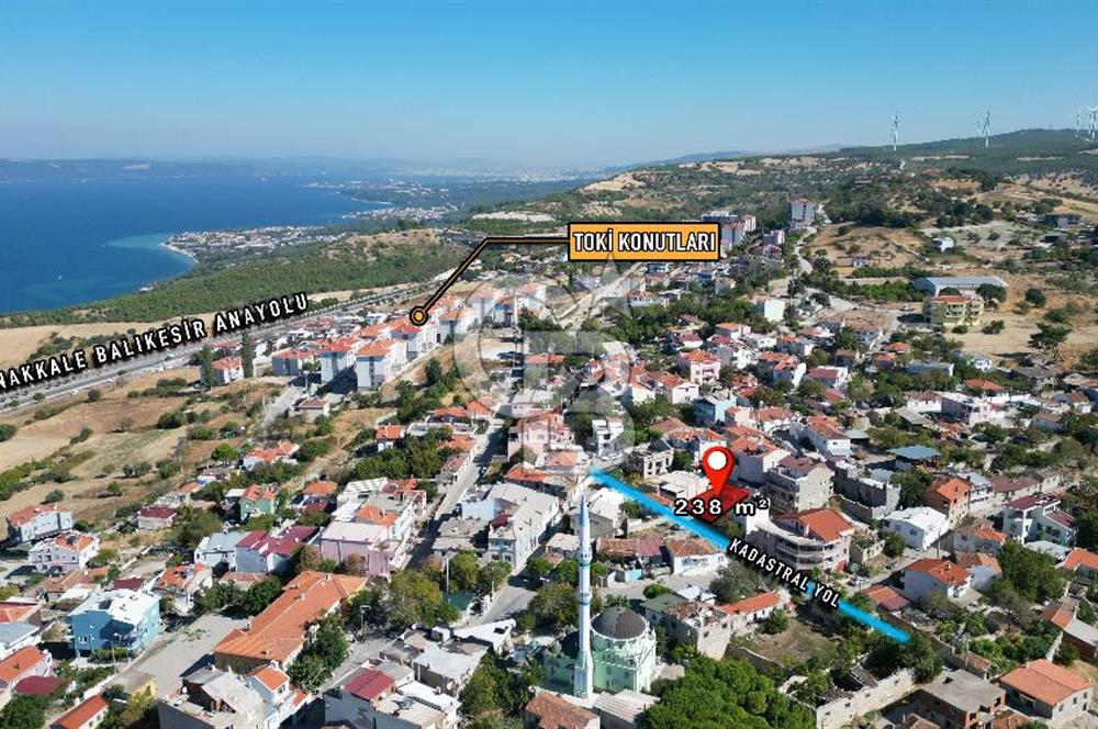 ÇANAKKALE İNTEPE'DE BOĞAZ MANZARALI SATILIK ARSA