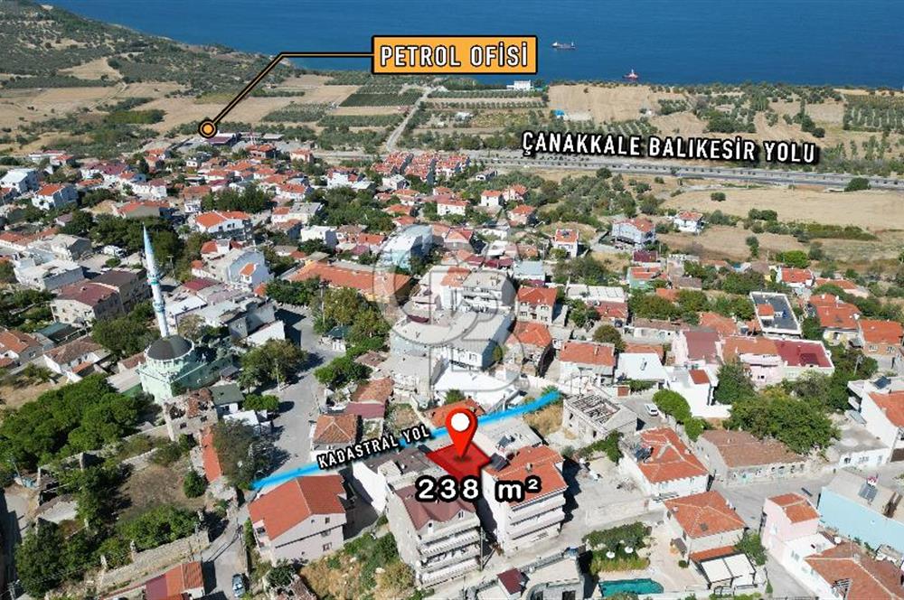ÇANAKKALE İNTEPE'DE BOĞAZ MANZARALI SATILIK ARSA