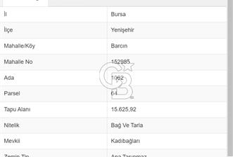 YENİŞEHİR BARCIN MH. YATIRIMLIK YADA HOBİ BAHÇELİK SATILIK HİSSE