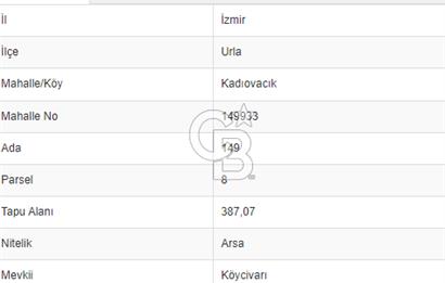Eren Erden'den Urla Kadıovacıkta 0,50 İmarlı 3 Adet Satılık Arsa