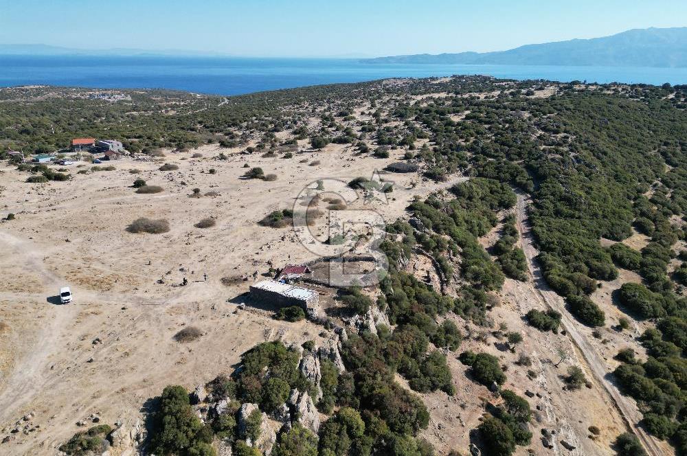 AYVACIK BALABANLI'DA MİDİLLİ MANZARALI SATILIK EV , DAM VE BAHÇE
