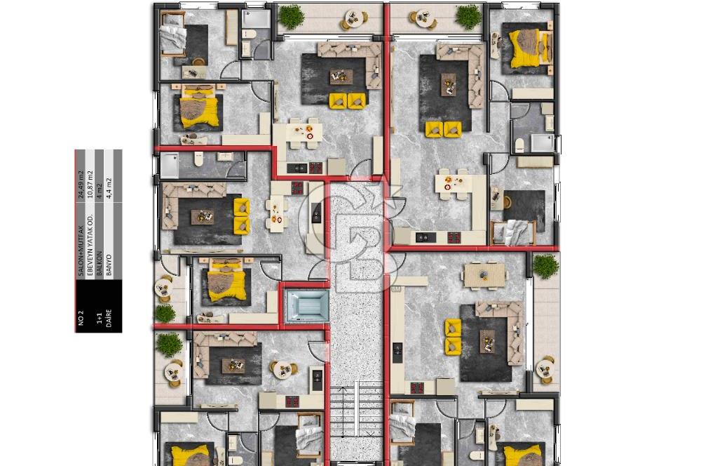 K.K.T.C. ÇANAKKALE MAH. ÖDEME KOLAYLIĞI OLAN 1+1 DAİRE