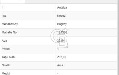 CB FALEZYUMDAN BAŞKÖYDE KÖŞE BAŞI ARSA