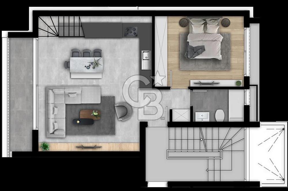 İskele Longbeach'de "La Isla" projesinde satılık 2+1 Loft