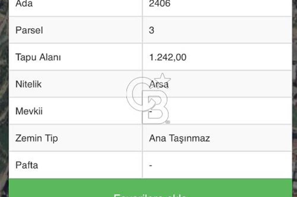 Çiğli Harmandalı,da 7 Kat İmarlı 1.242 m2 Tic.Konut İmarlı Arsa