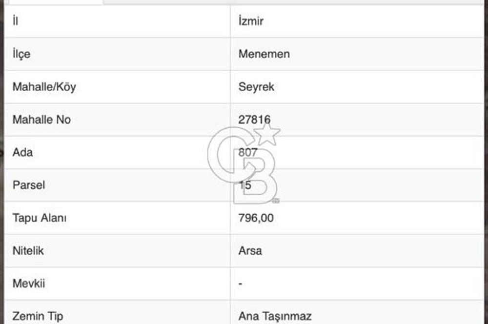 Menemen Seyrek Villakent'te 796 m2 Kat Karşılığı Arsa