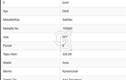 Dikili Salihler'de Satılık Villa Arsası
