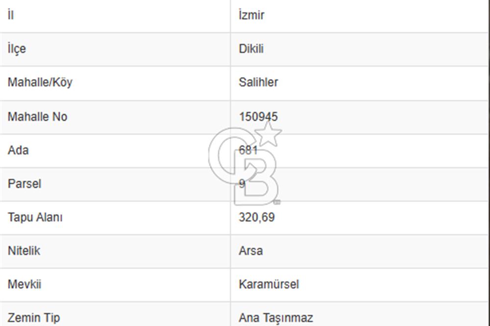 Dikili Salihler'de Satılık Villa Arsası