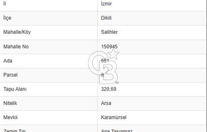 Dikili Salihler'de Satılık Villa Arsası