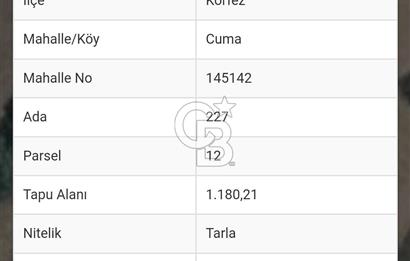 Kocaeli Körfez Cuma Köyü'nde 1,180 m2 Satılık Arsa