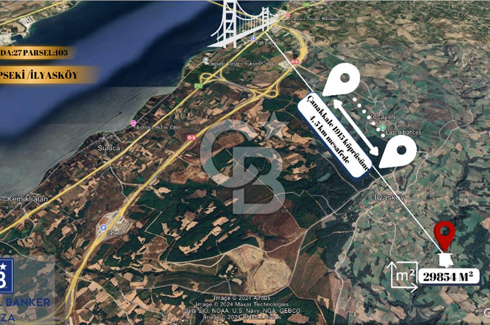 ÇANAKKALE LAPSEKİ İLYASKÖYDE SATILIK ARAZİ