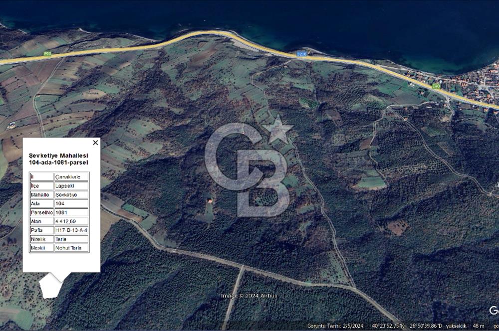 ÇANAKKALE LAPSEKİ ŞEVKETİYE'DE SATILIK ARAZİ 