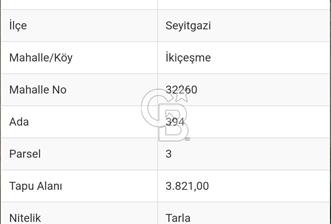 CB CITY'DEN SEYİTGAZİ İKİÇEŞME KIRKA YOLU ÜZERİNDE SATILIK TARLA
