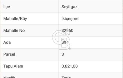 CB CITY'DEN SEYİTGAZİ İKİÇEŞME KIRKA YOLU ÜZERİNDE SATILIK TARLA