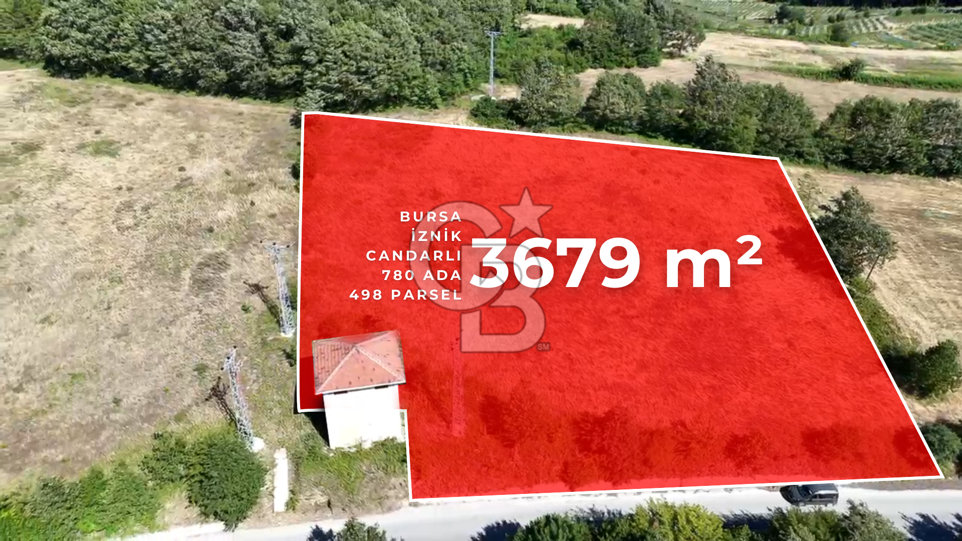 BURSA İZNİK CANDARLI KÖYÜNDE 3679 m2 SATILIK TARLA